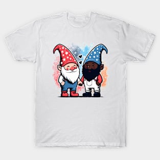 Cute Gnome America Patriotic Whitey Melanin Gay Pride Month T-Shirt